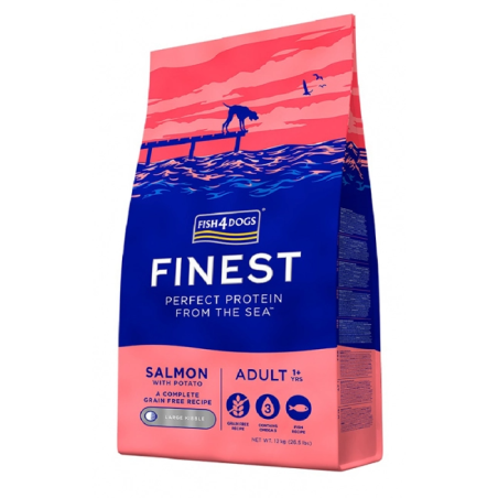 FINEST FISH ADULT SALMON LARGE KIBBLE 12Κ