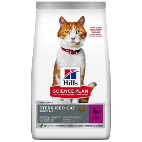 HILL'S FELINE ADULT STERILIZED DUCK 1,5K.