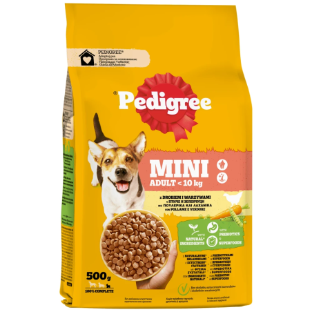 PEDIGREE ΞΗΡΗ ΤΡΟΦΗ ADULT MINI ΠΟΥΛ.-ΛΑΧ. 500GR