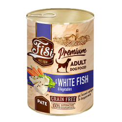 FISI DOG ADULT GRAIN FREE ΠΑΤΕ ΛΕΥΚΟ ΨΑΡΙ ΜΕ ΛΑΧΑΝΙΚΑ 400GR