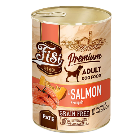 FISI DOG ADULT GRAIN FREE ΠΑΤΕ ΣΟΛΟΜΟΣ ΜΕ ΚΟΛΟΚΥΘΑ 400GR