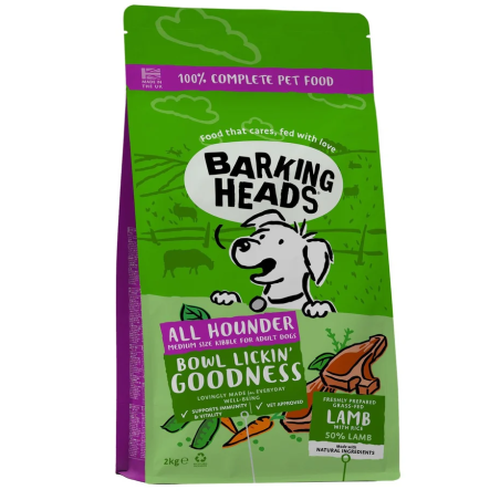 BARKING HEADS DOG BOWL LICKIN GOODNESS LAMB