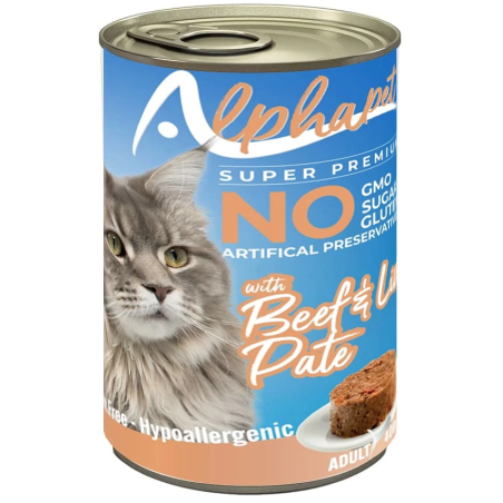 ALPHAPET CAT ADULT ΠΑΤΕ ΜΟΣΧΑΡΙ-ΣΥΚΩΤΙ 400GR