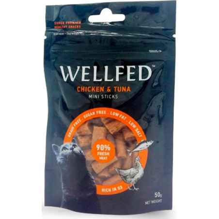 ΛΙΧΟΥΔΙΑ ΓΑΤΑΣ WELLFED MINI BITES ΤΟΝΟΣ ΜΕ ΚΟΤΟΠΟΥΛΟ 50GR