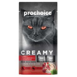 PROCHOICE CAT CREAMY TUNA-CRANB.-CATGRASS 4x15GR 60GR