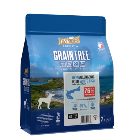 PRINCE DOG ADULT HYPOALLERG. WHITE FISH GRAIN FREE
