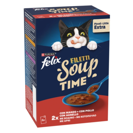 FELIX SOUP TIME FILETTI ΦΑΚΕΛΑΚΙ ΒΟΔ.ΚΟΤ.ΑΡΝΙ 6X48gr